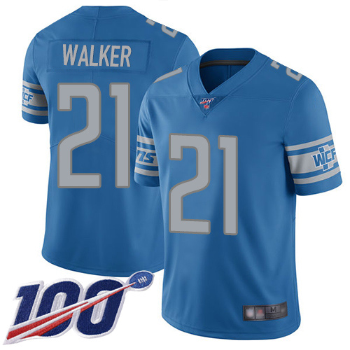 Detroit Lions Limited Blue Youth Tracy Walker Home Jersey NFL Football #21 100th Season Vapor Untouchable